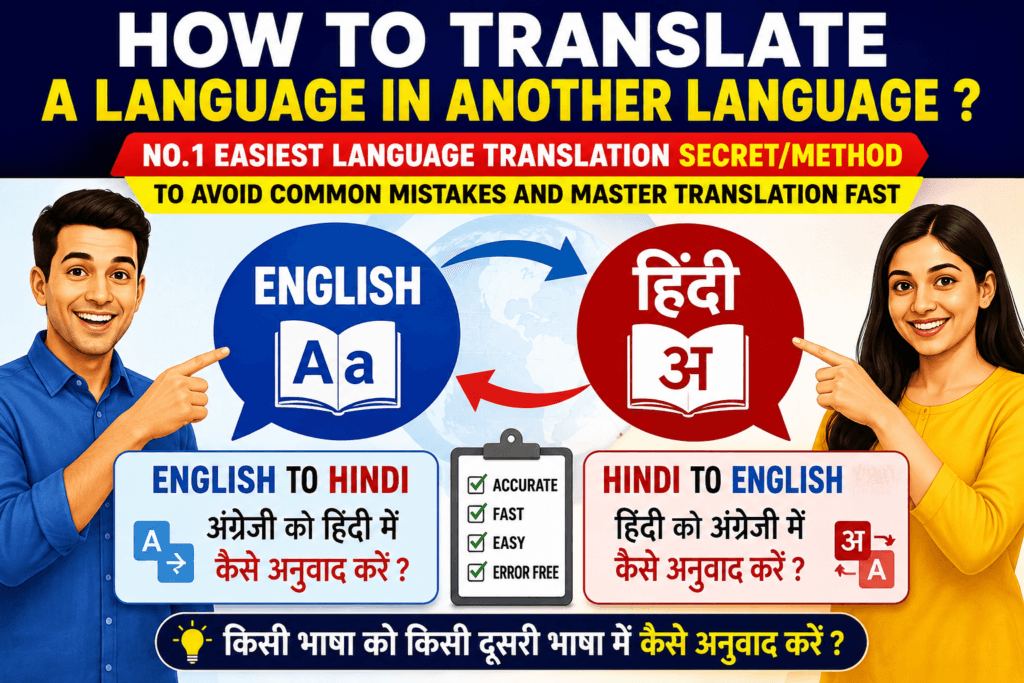 How to Translate English to Hindi and Hindi to English easily, language translation method, translation tips, avoid common translation mistakes, bilingual translation guide for beginners